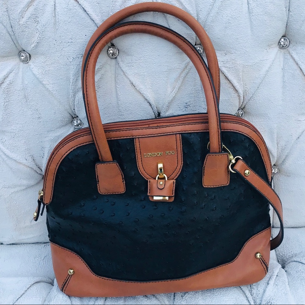 London Fog Navy Ostrich Leather Purse